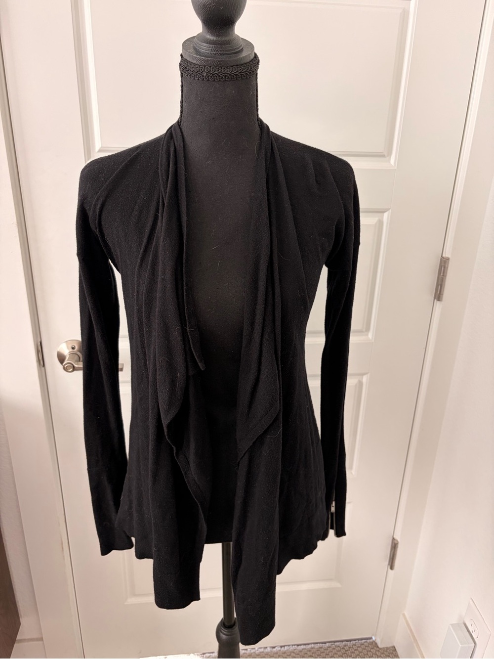 Express Black Open-Front Draped Cardigan